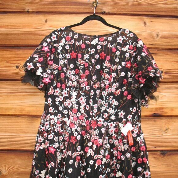 Mac Duggal $798 EMBELLISHED BUTTERFLY TEA LENGTH A LINE DRESS 20323 - Picture 8 of 16